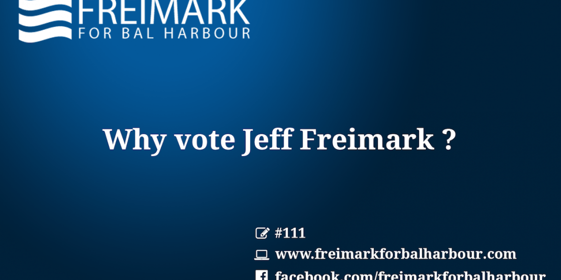 Why vote Jeff Freimark?